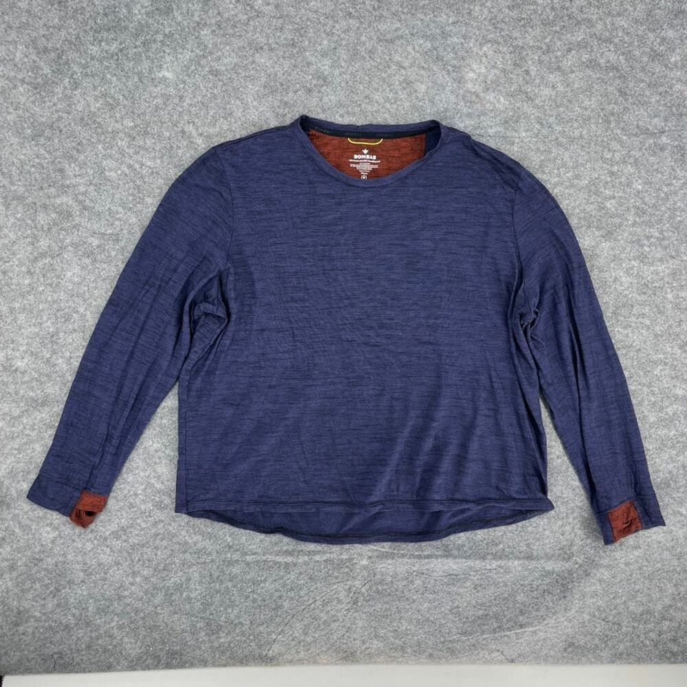 Bombas Womens Long Sleeve Shirt Merino Wool 1X Blue